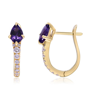 Abby 10K Yellow Gold Pear-Cut Amethyst Earrings