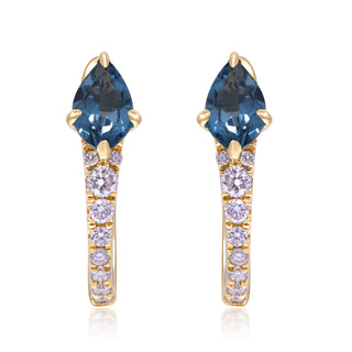 Amelie 10K Yellow Gold Round-Cut Brazilian London Blue Topaz Earrings