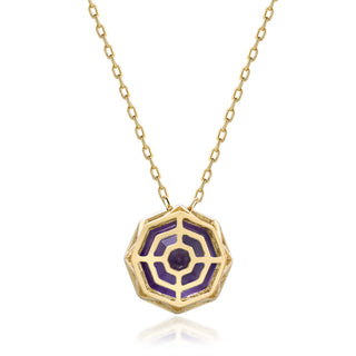 Valerie 10K Yellow Gold Round-Cut Pink Amethyst Pendant