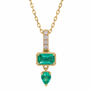 Amelie 14K Yellow Gold Emerald-Cut Zambian Emerald Pendant