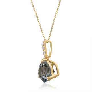 Abby 10K Yellow Gold Trillion-Cut Green Amethyst Pendant