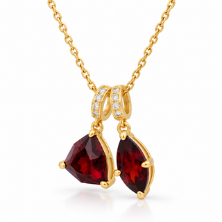 Abby 10K Yellow Gold Trillion-Cut Rhodolite Garnet Charms Pendant