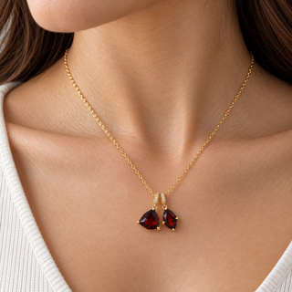 Abby 10K Yellow Gold Trillion-Cut Rhodolite Garnet Charms Pendant