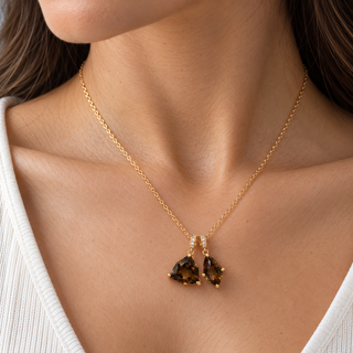 Abby 10K Yellow Gold Trillion-Cut Brazilian London Blue Topaz Pendant