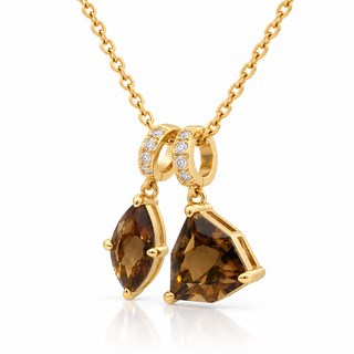 Abby 10K Yellow Gold Trillion-Cut Whisky Quartz Pendant