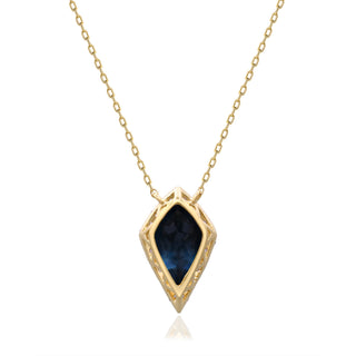 Valerie 10K Yellow Gold Pear-Cut Brazilian London Blue Topaz Pendant