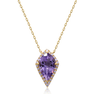 Valerie 10K Yellow Gold Pear-Cut Pink Amethyst Pendant