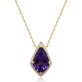 Valerie 10K Yellow Gold Pear-Cut Amethyst Pendant
