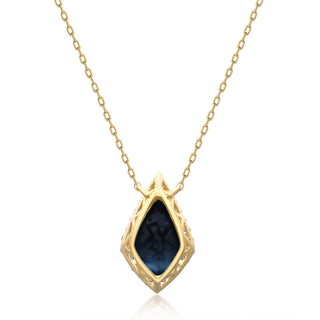 Valerie 10K Yellow Gold Pear-Cut Brazilian London Blue Topaz Pendant