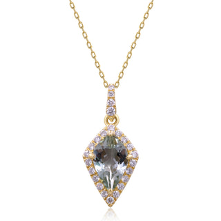 Valerie 10K Yellow Gold Pear-Cut Green Amethyst Pendant
