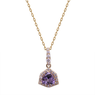 Abby 10K Yellow Gold Trillion-Cut Pink Amethyst Pendant