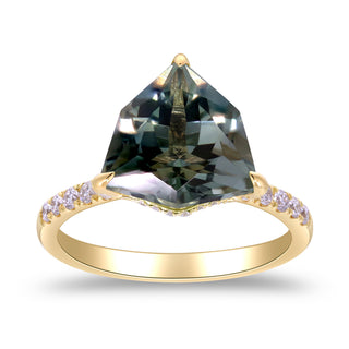 Valerie 10K Yellow Gold Trillion-Cut Green Amethyst Rings