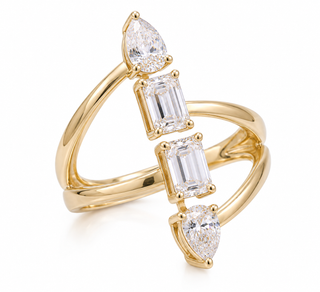 14K Yellow Gold Emerald-Cut LAB Grown Diamond Ring