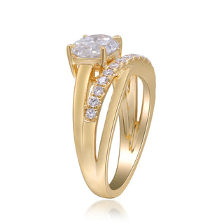 14K Yellow Gold Oval-Cut LAB Grown Diamond Ring