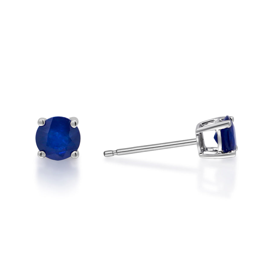 Willow 14K White Gold Round-Cut Ceylon Blue Sapphire Earrings