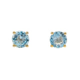 Alessandra 10K Yellow Gold Round-Cut Brazilian Aquamarine Earring
