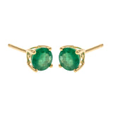 Haven 10K Yellow Gold Round-Cut Emerald Earring