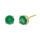 Haven 10K Yellow Gold Round-Cut Emerald Earring