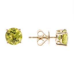 Halle 14K Yellow Gold Round-Cut Manchurian Peridot Earring