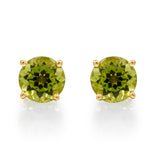 Halle 14K Yellow Gold Round-Cut Manchurian Peridot Earring