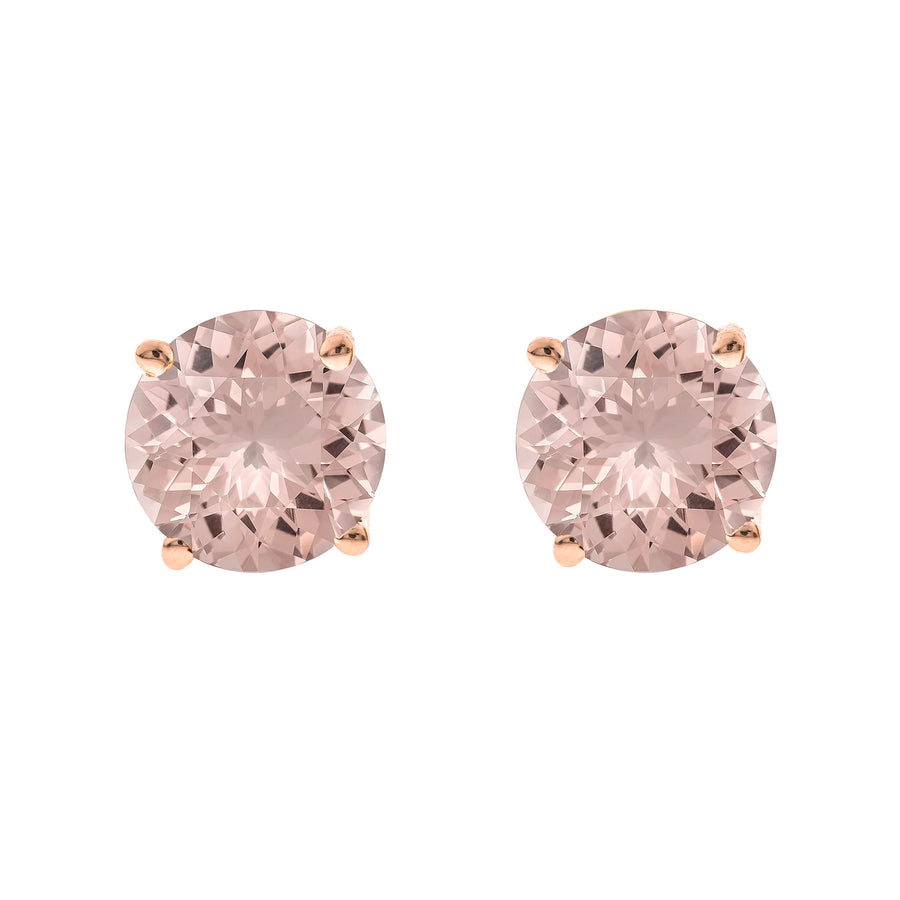 Cheyenne 14K Rose Gold Round-Cut Madagascar Morganite Earring