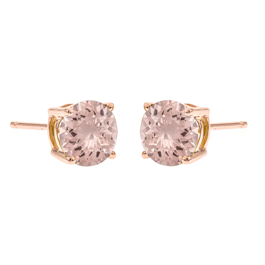 Cheyenne 14K Rose Gold Round-Cut Madagascar Morganite Earring