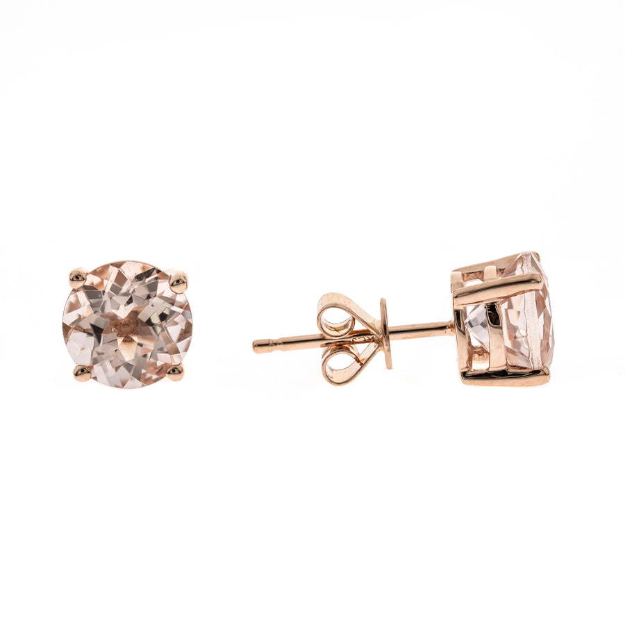 Cheyenne 14K Rose Gold Round-Cut Madagascar Morganite Earring