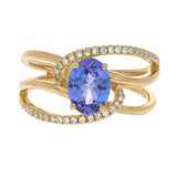 Charlie 14K Yellow Gold Oval Cut Tanzanian Tanzanite Ring