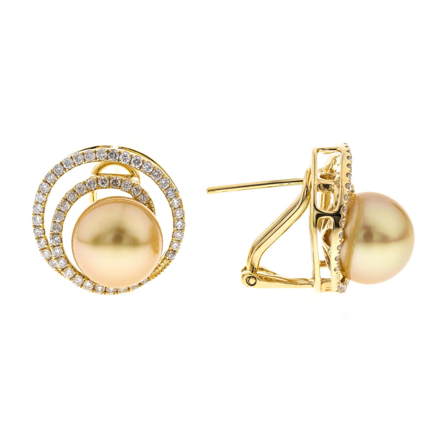 Kamilah 18K Yellow Gold Round-Cut Pearl Earring