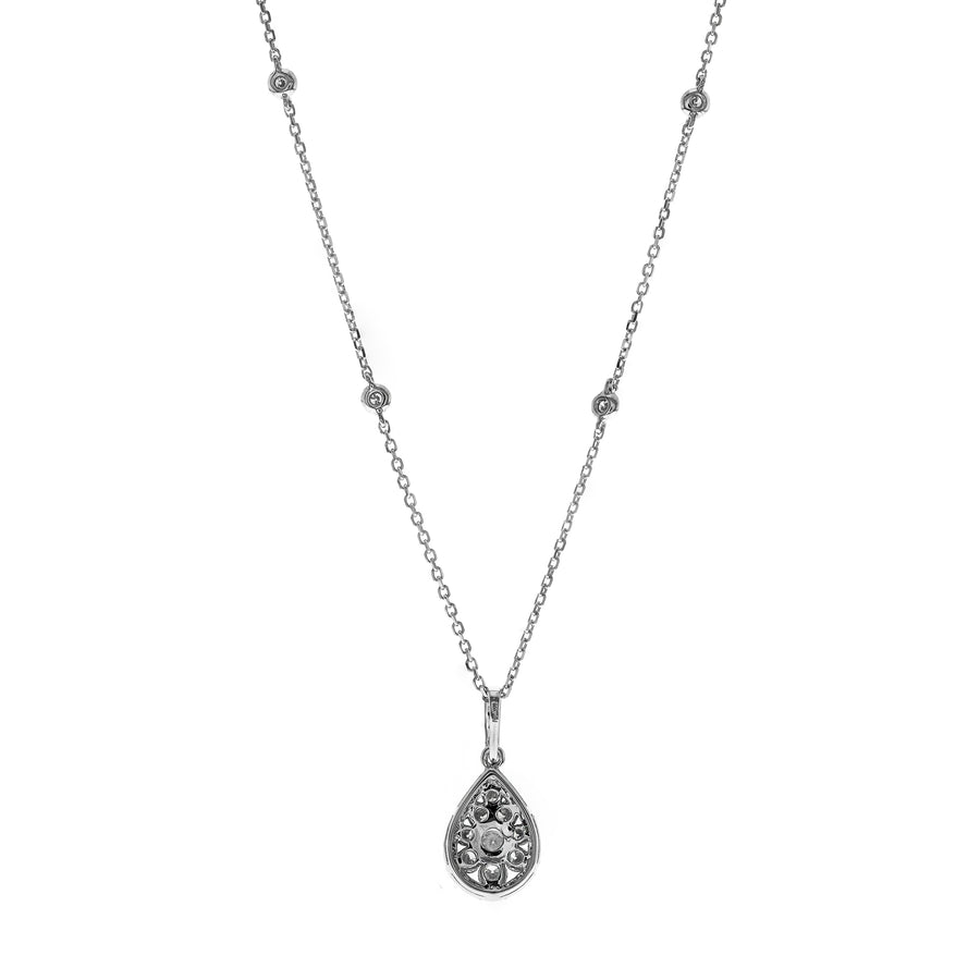 Florence 14K White Gold Round-Cut White Diamond Pendant