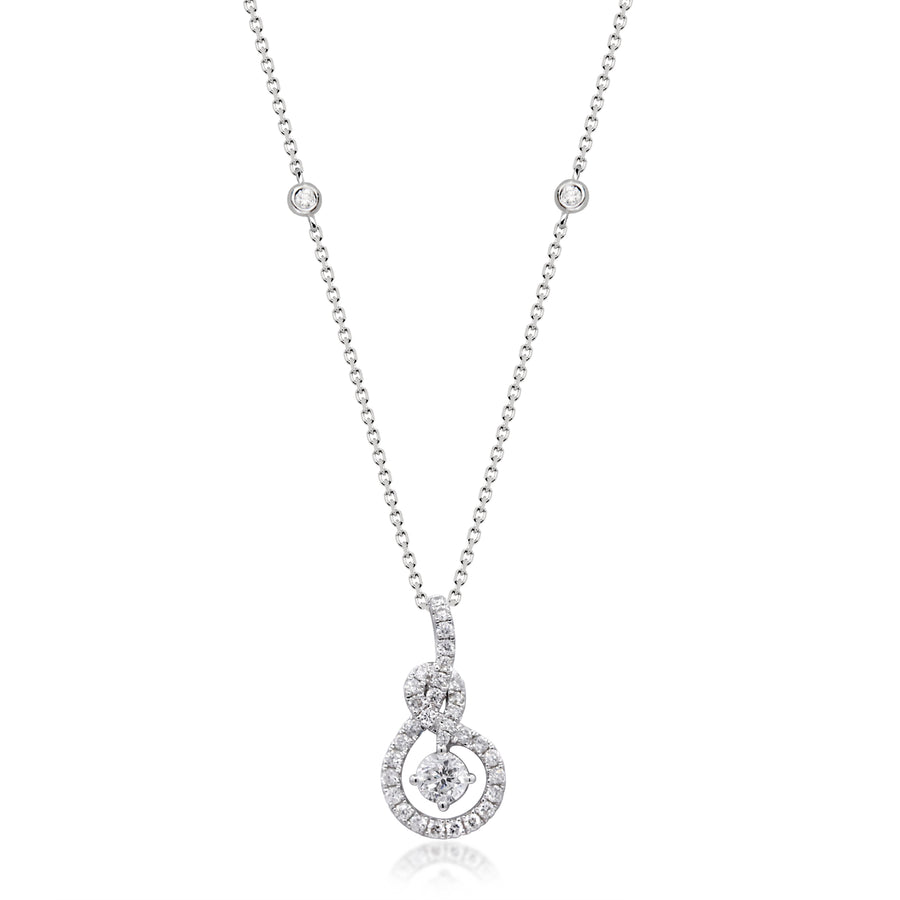 Caroline 14K White Gold Round-Cut White Diamond Pendant