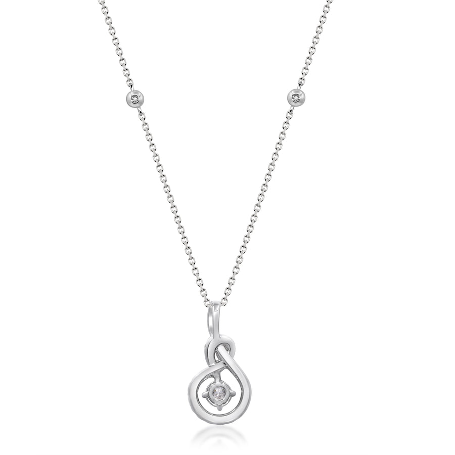 Caroline 14K White Gold Round-Cut White Diamond Pendant