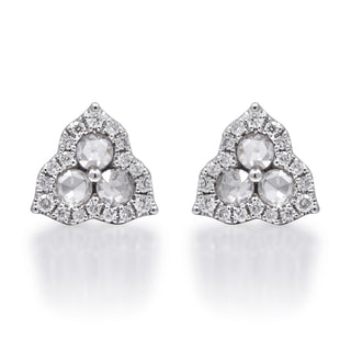 Diana 14K White Gold Round-Cut White Diamond Earrings