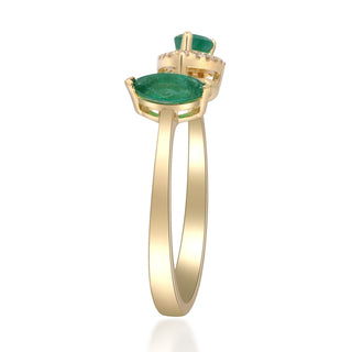 Calliope 10K Yellow Gold Pear-Cut Emerald Ring