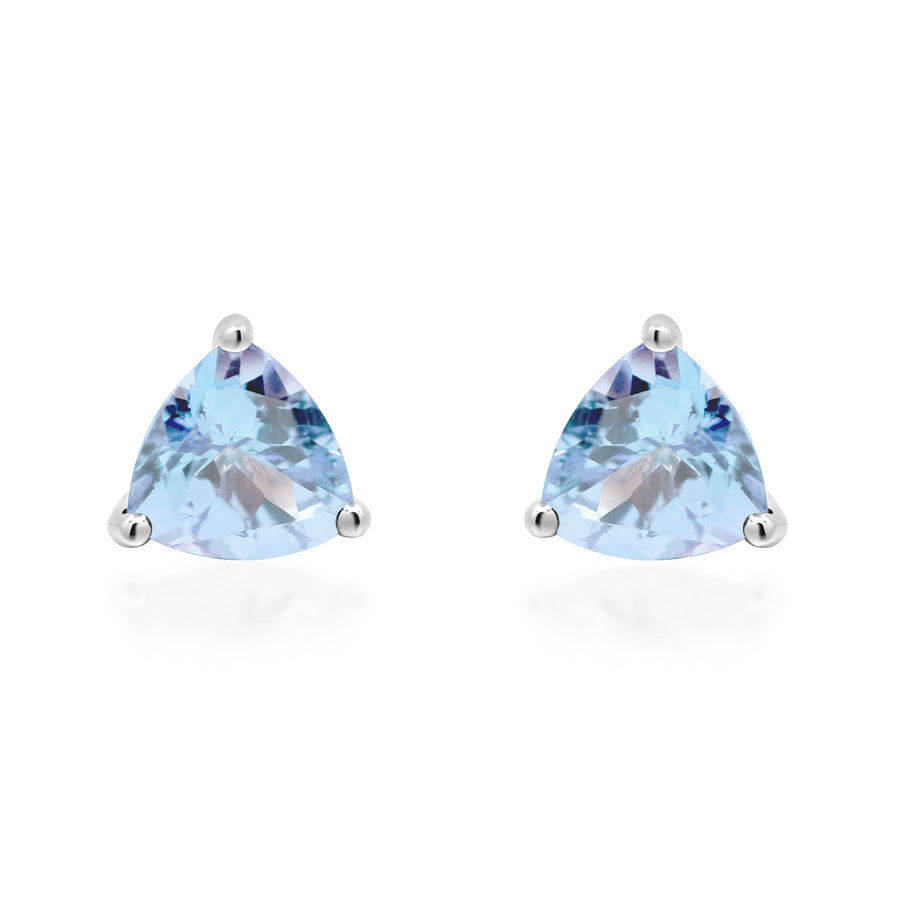 Gianna 14K White Gold Trillion-Cut Brazilian Aquamarine Earrings