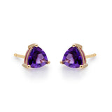 Brookes 14K Yellow Gold Trillion-Cut Brazilian Amethyst Earring