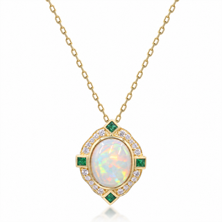 Sloane 14K Yellow Gold Oval-Cut Ethiopian Opal Pendant