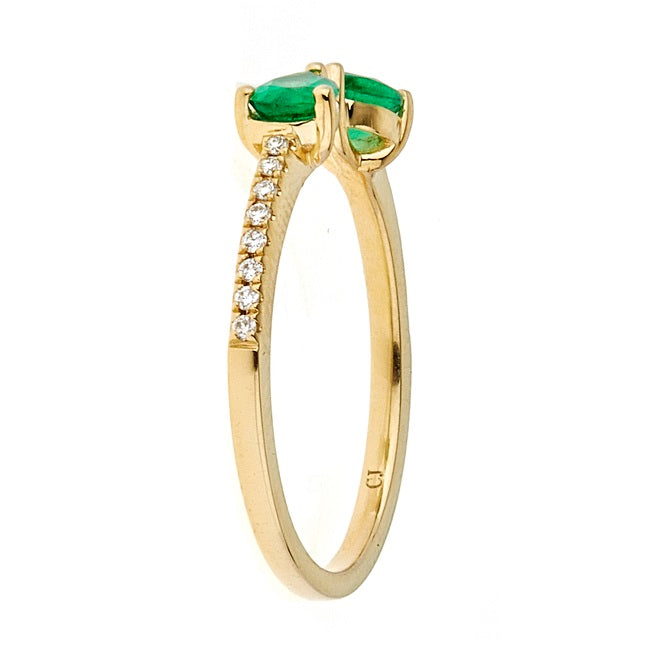 Celeste 14K Yellow Gold Pear-Cut Emerald Ring