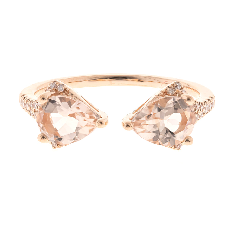 Eliza 14K Rose Gold Pear-Cut Madagascar Morganite Ring