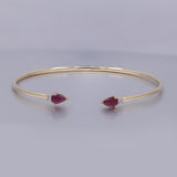 Ximena 10K Yellow Gold Pear-Cut Mozambique Ruby Bangle