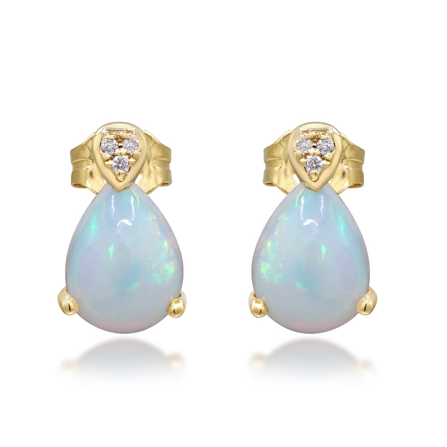 Alora 10K Yellow Gold Pear-Cut African Opal Earring