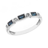Sofia 14K White Gold Baguette-cut Ceylon Blue Sapphire Ring