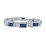 Sofia 14K White Gold Baguette-cut Ceylon Blue Sapphire Ring