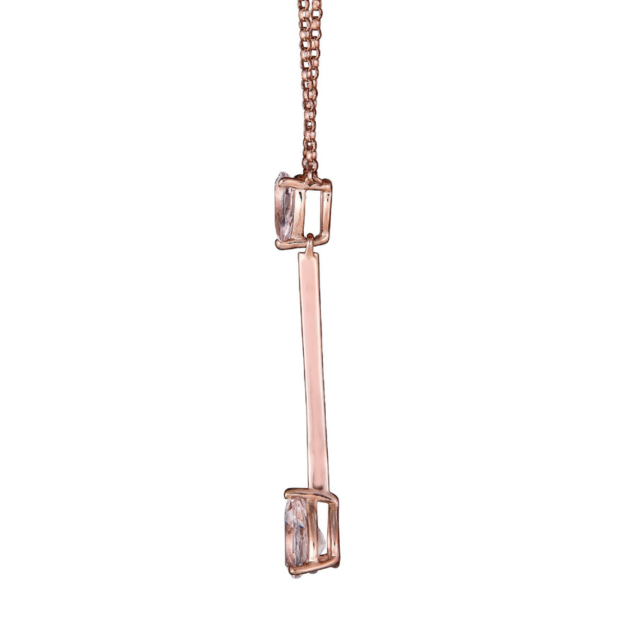 Cecilia 10K Rose Gold Pear-Cut Madagascar Morganite Necklace