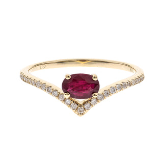 Alisson 10K Yellow Gold Oval-Cut Mozambique Ruby Ring