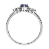 Valerie 10K White Gold Round-Cut Blue Sapphire Ring