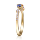 Madilyn 14K Yellow Gold Pear-Cut Multi Sapphire Ring