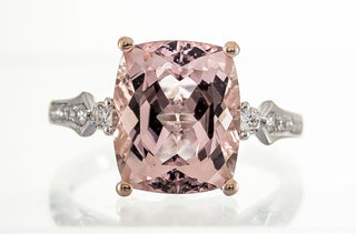 August 14K Two-Tone Gold Cushion-Cut Madagascar Morganite Ring