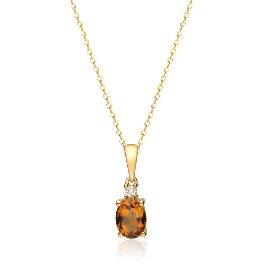 Brielle 14K Yellow Gold Oval-Cut Brazilian Citrine Pendant