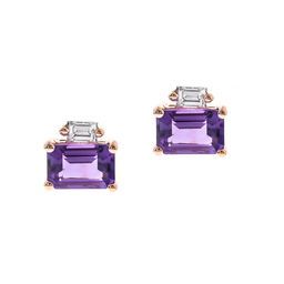 Ashlyn 10K Rose Gold Emerald-Cut Brazilian Amethyst Earring